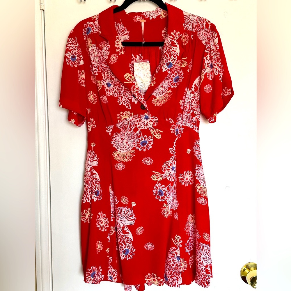 Free People red flower dress - Size S - NWT